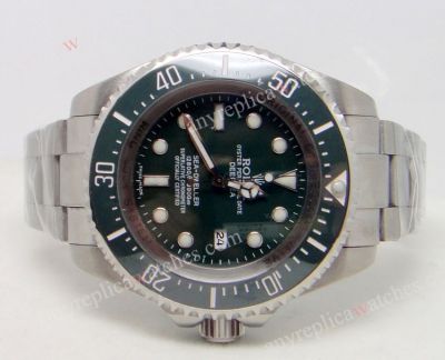 AAA Grade Copy Rolex Deepsea 44mm Green Face Green Bezel Watch